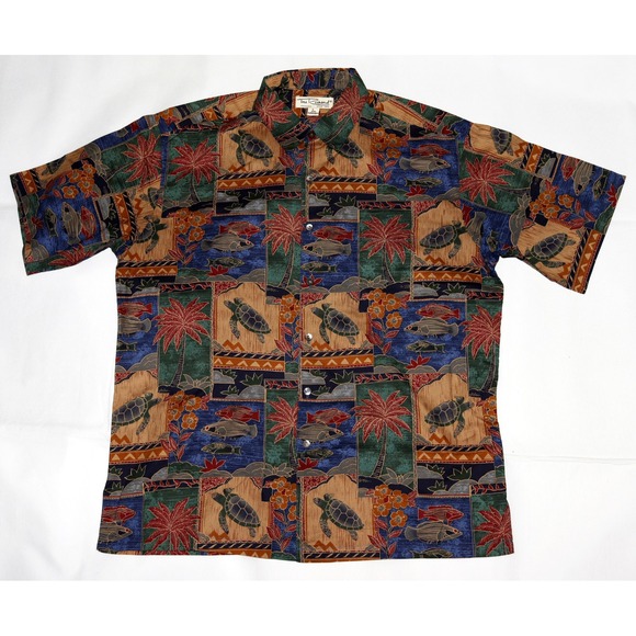 Tori Richard Men's Short Sleeve Button‎ Front Tropical Shirt Size Large